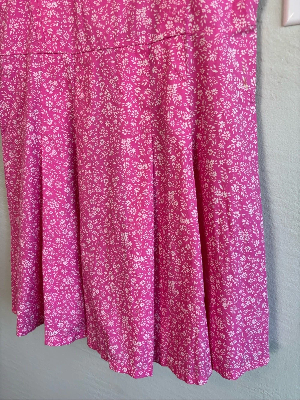 Bundle 2/$30! GAP Pink Floral Cap-Sleeve Fit-and-Flare Dress XL 12-14 Cotton